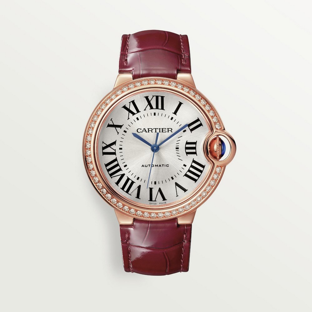 Đồng Hồ Cartier Ballon Bleu De Cartier Watch 36mm Nữ Đỏ Xám